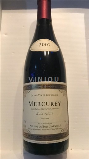 Borgoña Mercurey Philippe de Bois D'Arnault Bois Vilain 2007