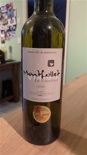 Wines Blanc sec Le Valentin Montfollet 2020 France Bordeaux Unspecified AOC