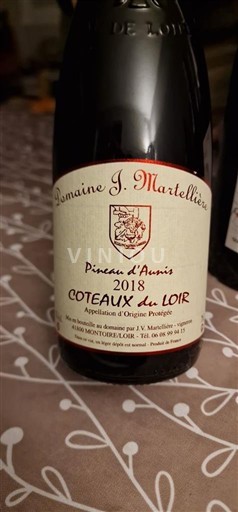 Lugina e Luarës Coteaux-du-loir Domaine J. Martellière Pineau d'Aunis 2018