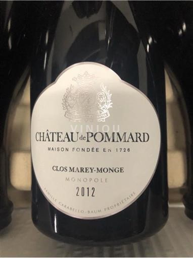 Borgoña Pommard Château Pommard Clos Marey-Monge Monopole 2012