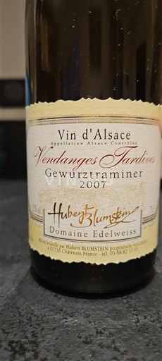Алзас Аласас Vendanges Tardives Domaine Edelweiss Vendanges Tardives 2007