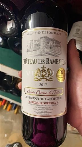 Bordeaux Bordeaux supérieur Château Les Rambauds Crème de Fût 2017