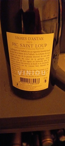 Languedok Pic-saint-loup La Belle de Taille Vignes d'Antan 2023