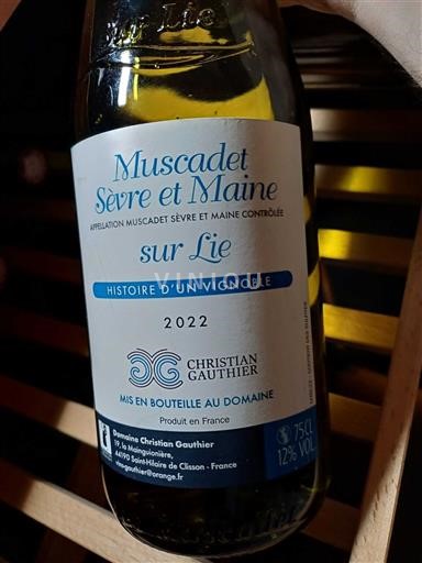 Lugina e Luarës Muscadet-sèvre-et-maine Domaine Christian Gauthier Histoire d'un Vignoble 2022