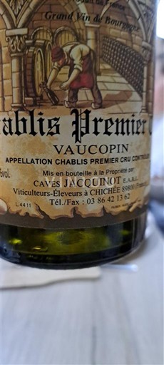 Bourgogne Chablis Premier Cru Caves Jacquinot Vaucopin 2010