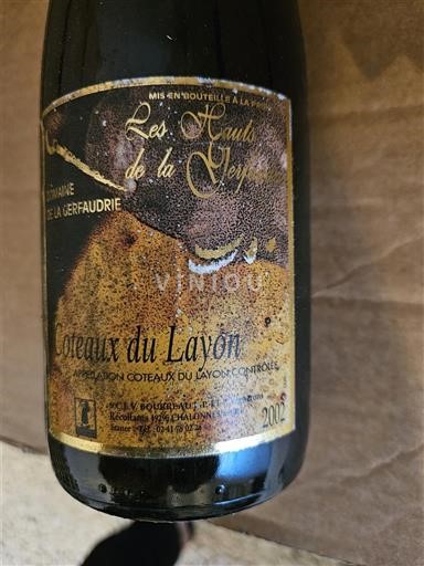 Dolina Loare Кото де Лејон Domaine La Gerfaudrie Les Hauts de la Vigne 2002