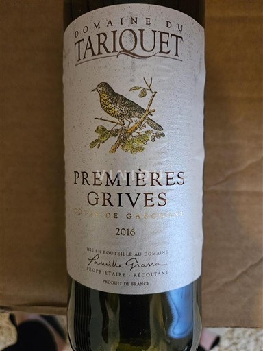 Sørvest Côtes de Gascogne Domaine Tariquet Premières Grives 2016