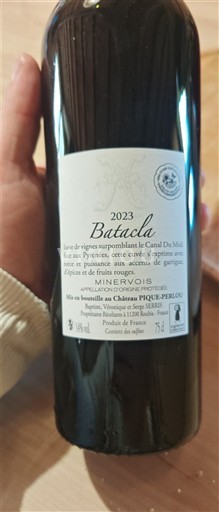 Languedok Minervois Château Pique Perlou Batacla 2023