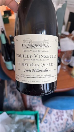 Burgundi Pouilly-vinzelles La Soufrandière Climat Les Quarts Millerandée 2022
