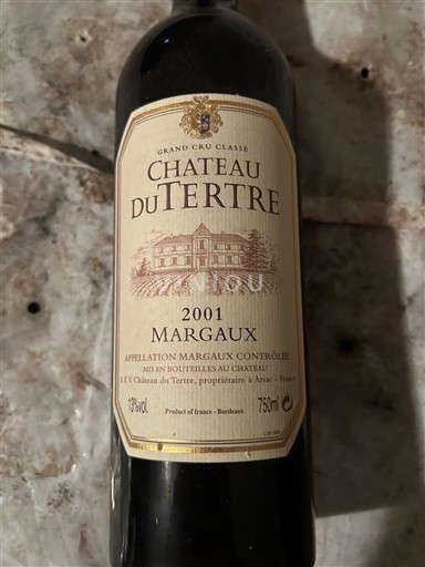 Bordeaux Margaux Grand Cru Château Tertre 2001