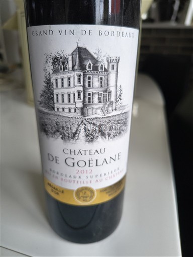 Bordoja Bordeaux Supérieur Château Goëlane 2012