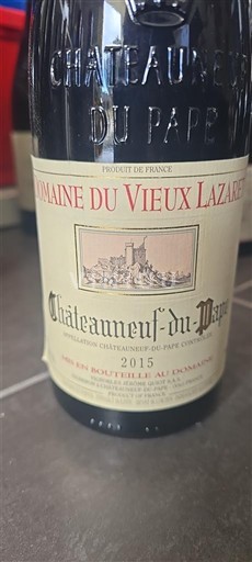 Valle del Ródano Châteauneuf-du-Pape. Domaine Vieux Lazaret 2015