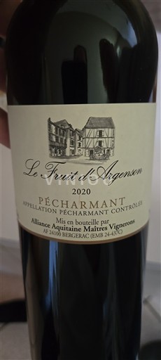 Југозапад Pécharmant Le Fruit d’Argenson 2020