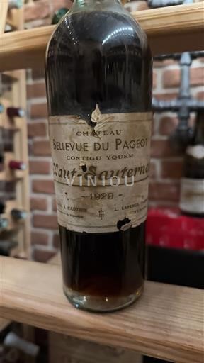 Bordoja Sauternes Château Bellevue du Pageot Contigu Yquem 1929