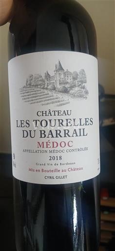 Bordeaux Médoc Château Les Tourelles du Barrail 2018