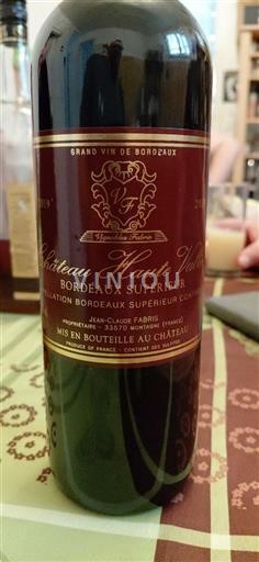 Bordoja Bordeaux Supérieur Château Haute Vallée 2019