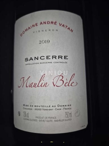 Lugina e Luarës Sancerre Domaine André Vatan Moulin Bêle 2019