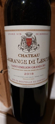 Bordo Сент-Емилион Гранд Кру Château Lagrange de Lescurat 2018