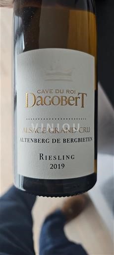 Alsace Ikke spesifisert Grand Cru Cave du Roi Dagobert Altenberg de Bergbieten 2019