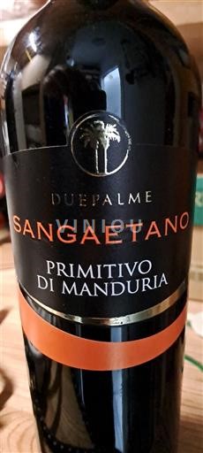 Pulia Primitivo di Manduria Due Palme Sangaetano 2021