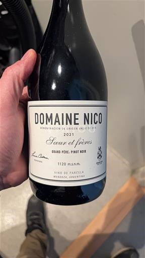 Mendoza Valle de Uco Domaine Nico Sœur et frères Grand Père, Pinot Noir 2021