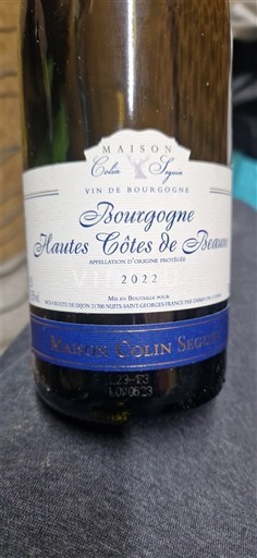 Burgundi Hautes Côtes de Beaune Maison Colin Seguin Tradition 2022