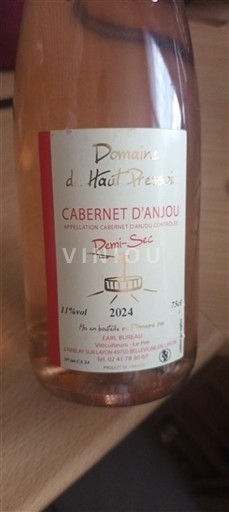 Lugina e Luarës Cabernet-d'anjou Domaine Haut Pressoir 2024