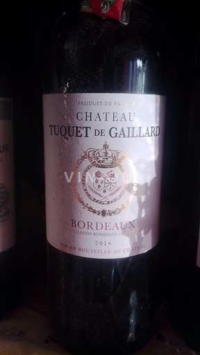 Bordoja Bordo Château Tuquet de Gaillard 2014
