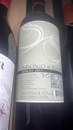 Португалија Бајрада Sidónio de Sousa Merlot 2017