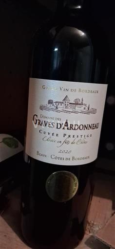 Bordoja Blaye-côtes-de-bordeaux Domaine Graves d'Ardonneau Prestige 2020