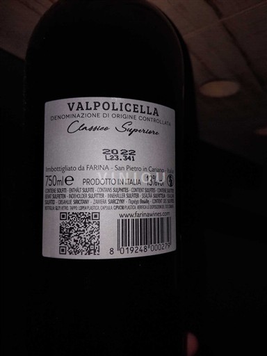 Veneto Valpolicella Ripasso Farina Classico Superiore 2022