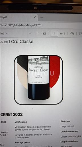 Bordoja Pauillac Château Pontet-Canet 5ème GCC 2022