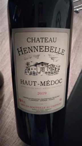 Bordo Haut-Médoc Château Hennebelle 2019