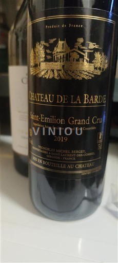 Weine Saint-Émilion Grand Cru Château La Barde - 2019 - Bewertung ...