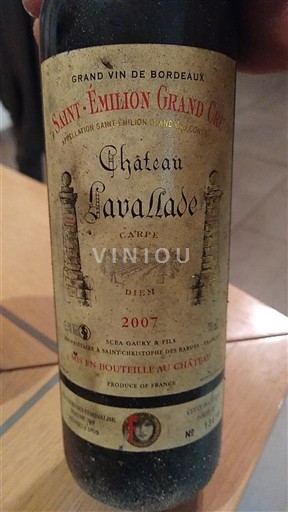 Bordo Сент-Емилион Гранд Кру Château Lavallade Carpe diem 2007
