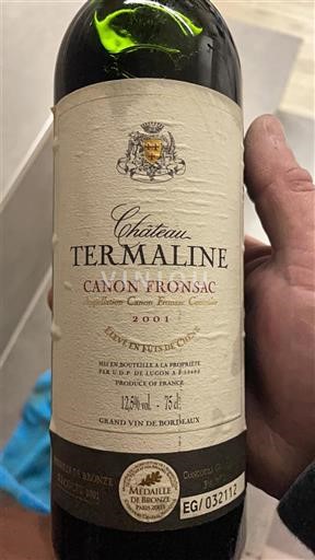 Bordoja Canon-Fronsac Château Termaline 2001