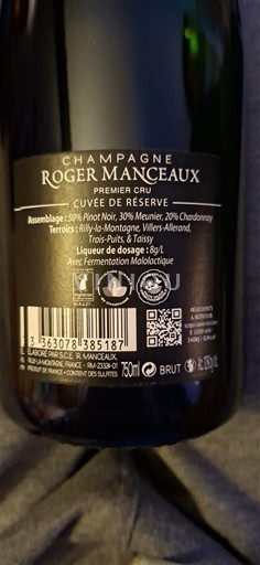 Shampanjë Premier Cru Roger Manceaux de Réserve Jo Viti