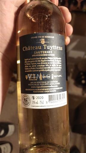 Bordoja Sauternes Château Tuyttens 2020