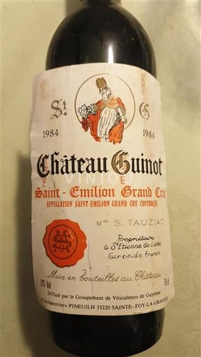 Burdeos Saint-Émilion Gran Cru Grand Cru Château Guimot 1984