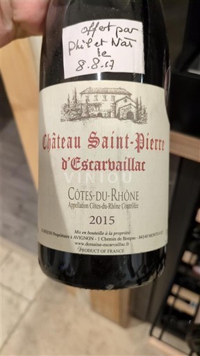 Vale do Ródano Côtes-do-Ródano Château Saint-Pierre d'Escarbouillat 2015