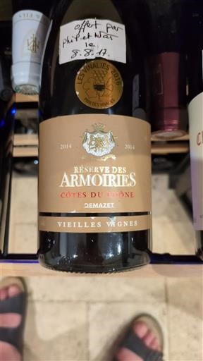 Lugina e Ronës Bregdeti i Rodanit Demazet Réserve des Armoiries Vieilles Vignes 2014