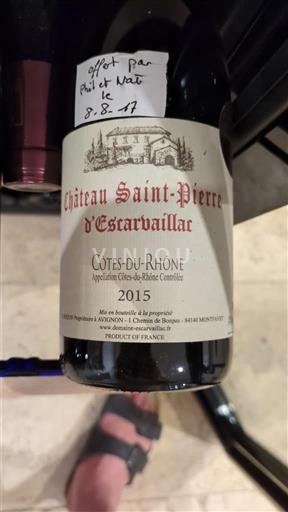 Vale do Ródano Côtes-do-Ródano Château Saint-Pierre d'Escarvaillar 2015