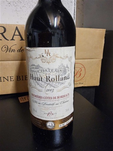 Bordoja Premières-côtes-de-bordeaux Château Haut Rolland 2003
