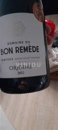 Lugina e Ronës Ventoux Domaine Bon Remède Origine 2022