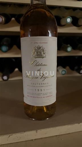 Bordoja Sauternes Château Rayne Vigneau 1991