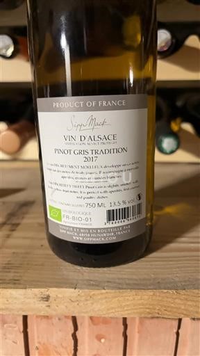 Алзас Аласас Sipp Mack Pinot Gris Tradition 2017