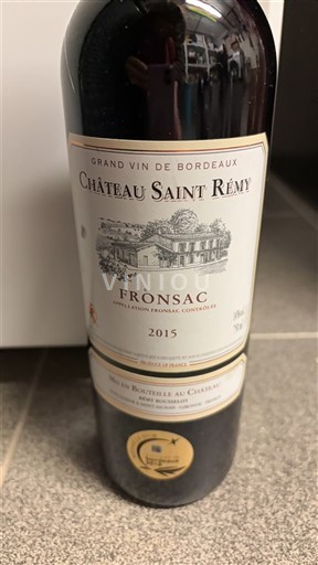 Bordoja Fronsac Château Saint Rémy Medaillle or 2018 2015
