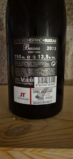 Komuniteti Valencian Utiel-Requena Bodegas Hispano Suizas Bassus 2013