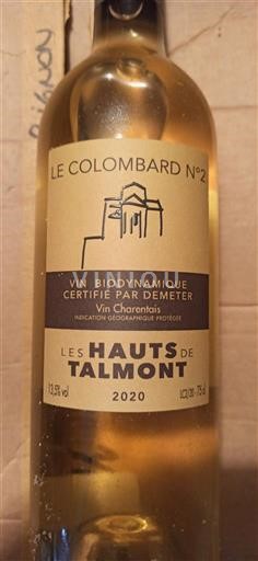 Akitenija i Šarant Šarente Les Hauts de Talmont Le Colombard N°2 2020