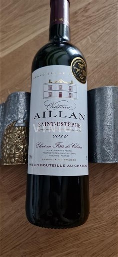 Bordoja Saint-Estèphe Château Aillan Élevé en Fûts de Chêne 2018